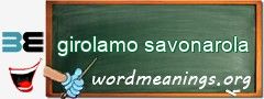 WordMeaning blackboard for girolamo savonarola